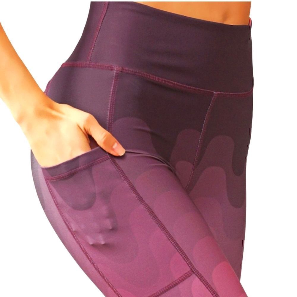 🔟CodeFit Top Trend Unique Wave Ombre Pattern. PINK/PURPLE Size L. Tummy control - Picture 7 of 12